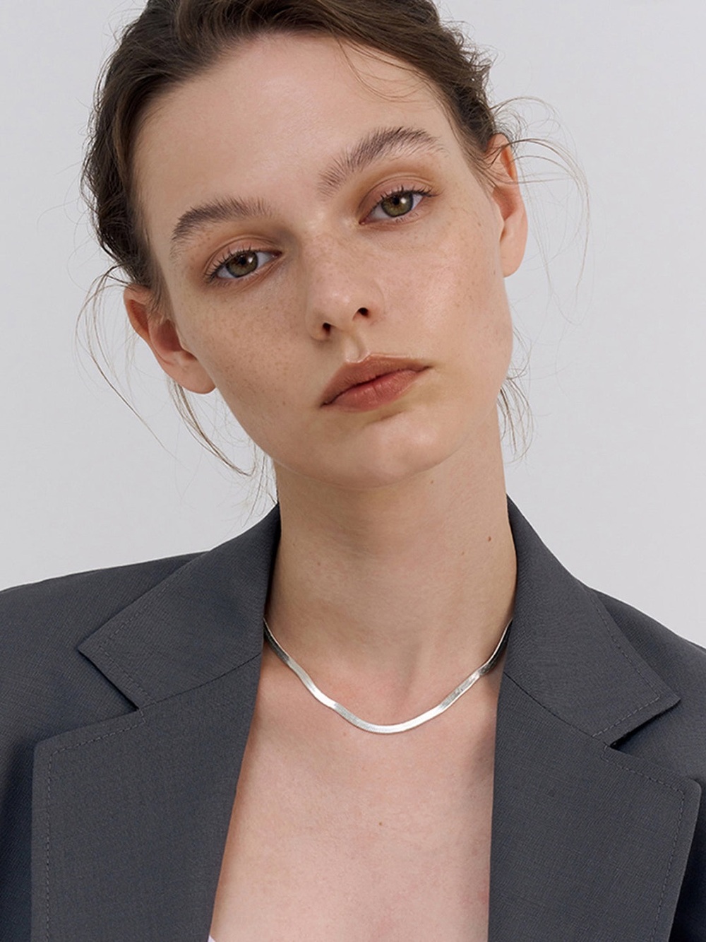 Commense Silver Snake Shape Necklace